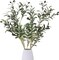 39 Inch Artificial Olive Branch Greenery Stems Fake Plants with 222 Leaves for Vase Faux Olive Branches Home Decor Indoor 2PCS